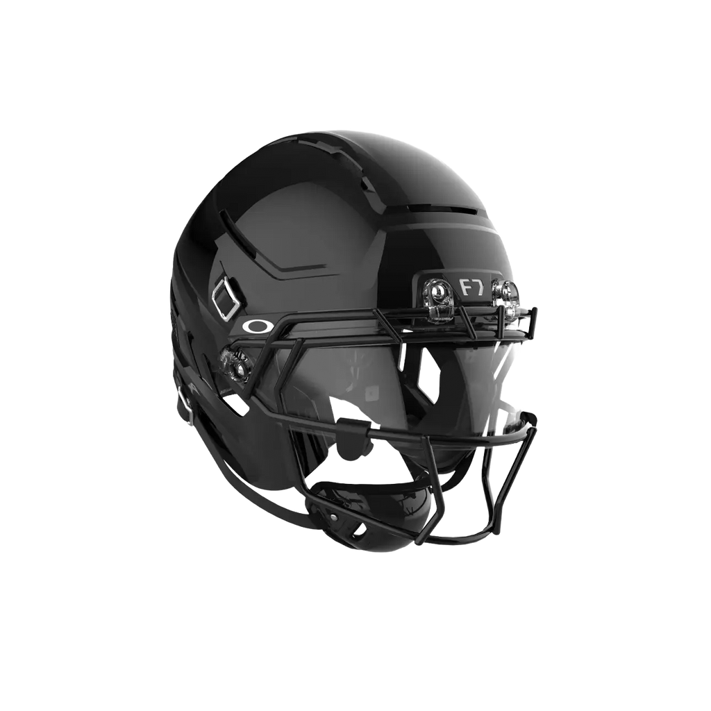 Black Oakley F7 football helmet with a face mask.