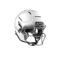 White football helmet with a gray facemask and "F7" logo.