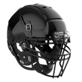 Black Schutt football helmet with a face mask.