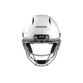 White sports helmet with a grey face mask and "F7" logo.